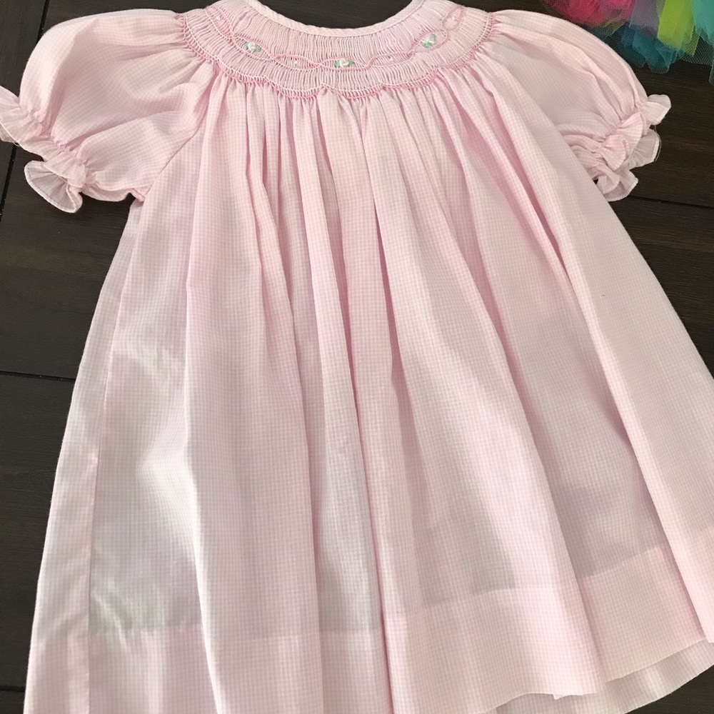 Baby smocked pink dress